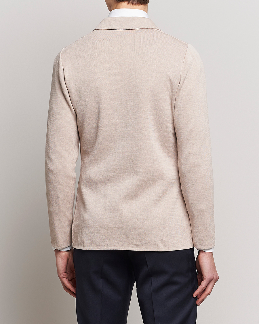 Homme | Blazers | Lardini | Knitted Cotton Blazer Beige