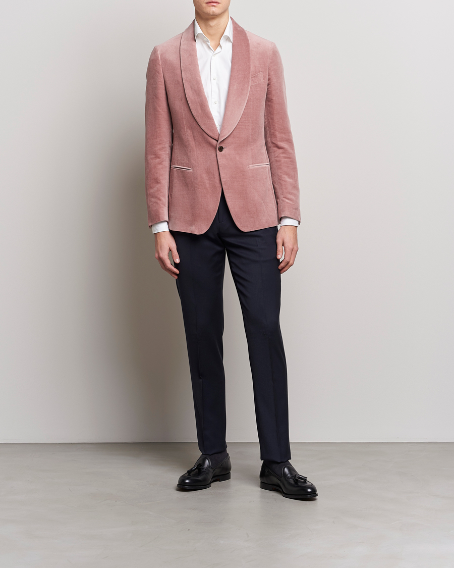Homme | Blazers | Lardini | Summer Velvet Dinner Jacket Soft Pink