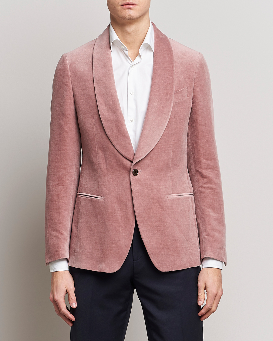 Homme | Blazers | Lardini | Summer Velvet Dinner Jacket Soft Pink