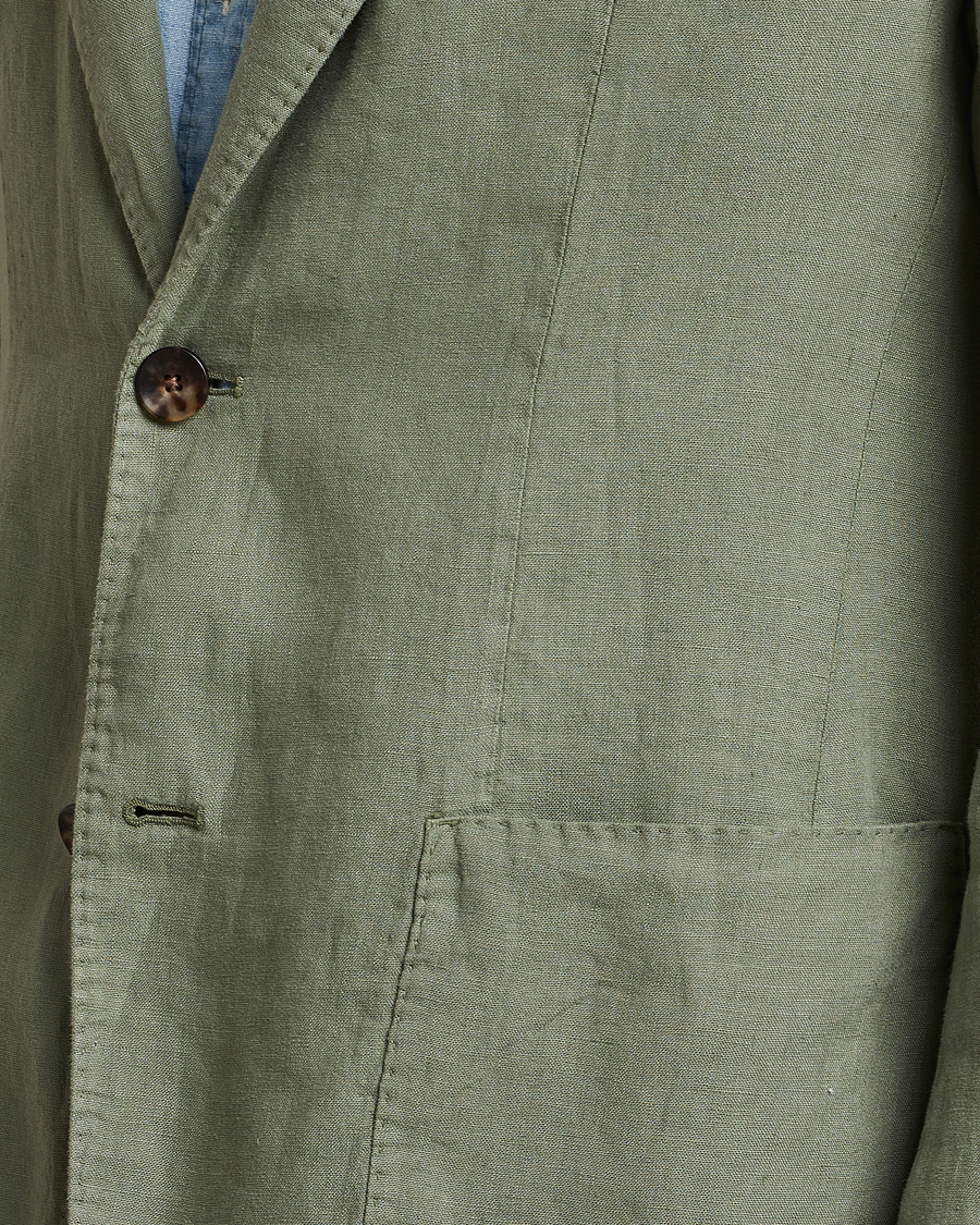 Homme | Blazers | Lardini | Patch Pocket Linen Blazer Olive