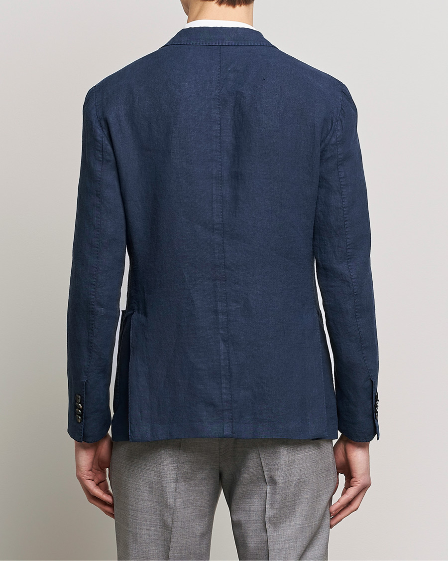 Homme | Blazers | Lardini | Patch Pocket Linen Blazer Navy