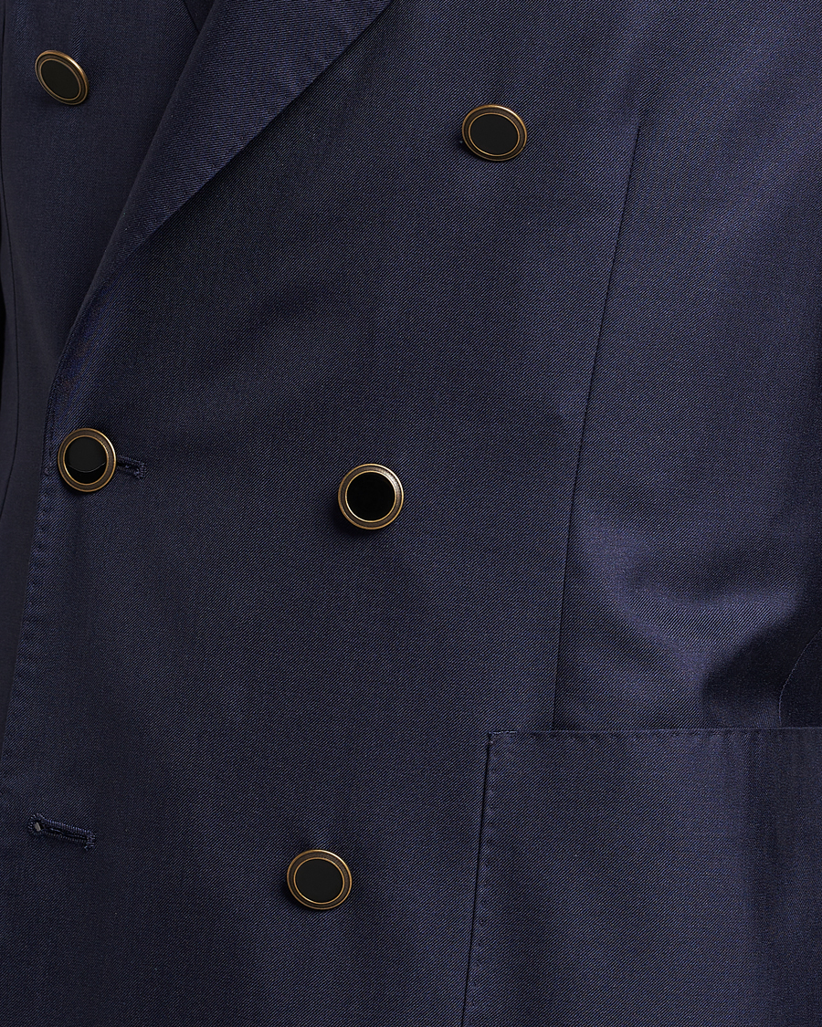 Homme | Blazers | Lardini | Soft Double Breasted Cashmere/Silk Blazer Navy
