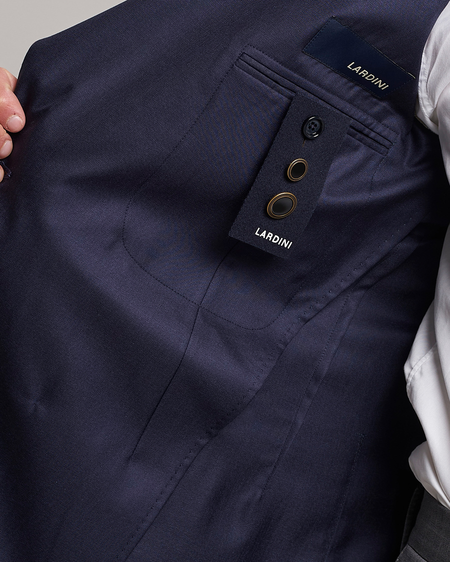 Homme | Blazers | Lardini | Soft Double Breasted Cashmere/Silk Blazer Navy