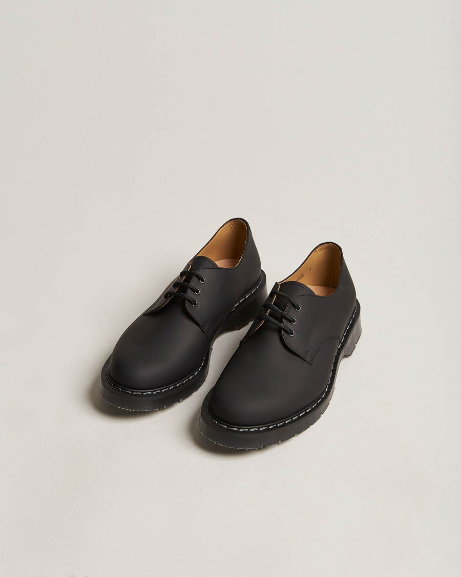 Homme | Solovair 3 Eye Gibson Shoe Black Greasy | Solovair | 3 Eye Gibson Shoe Black Greasy