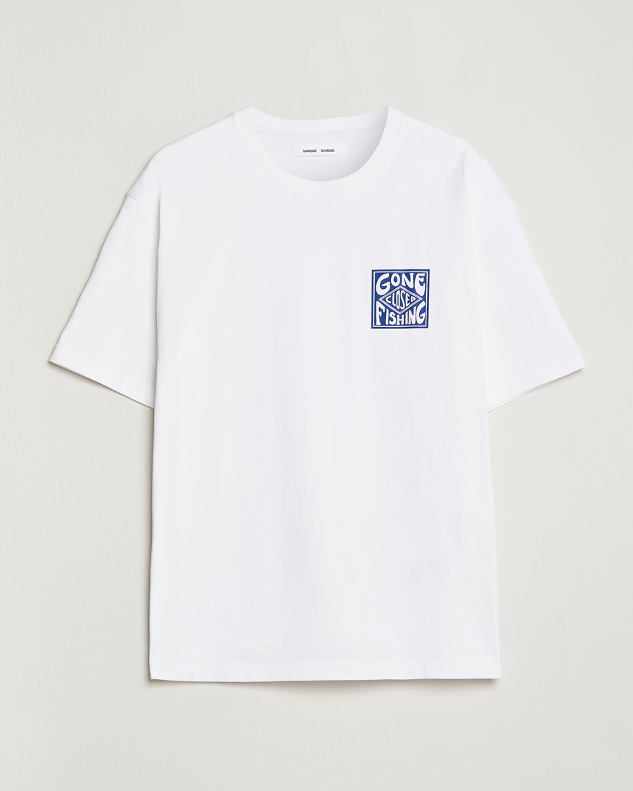 Homme | T-shirts | Samsøe Samsøe | Samsøe & Samsøe Gone Fishing T-Shirt White