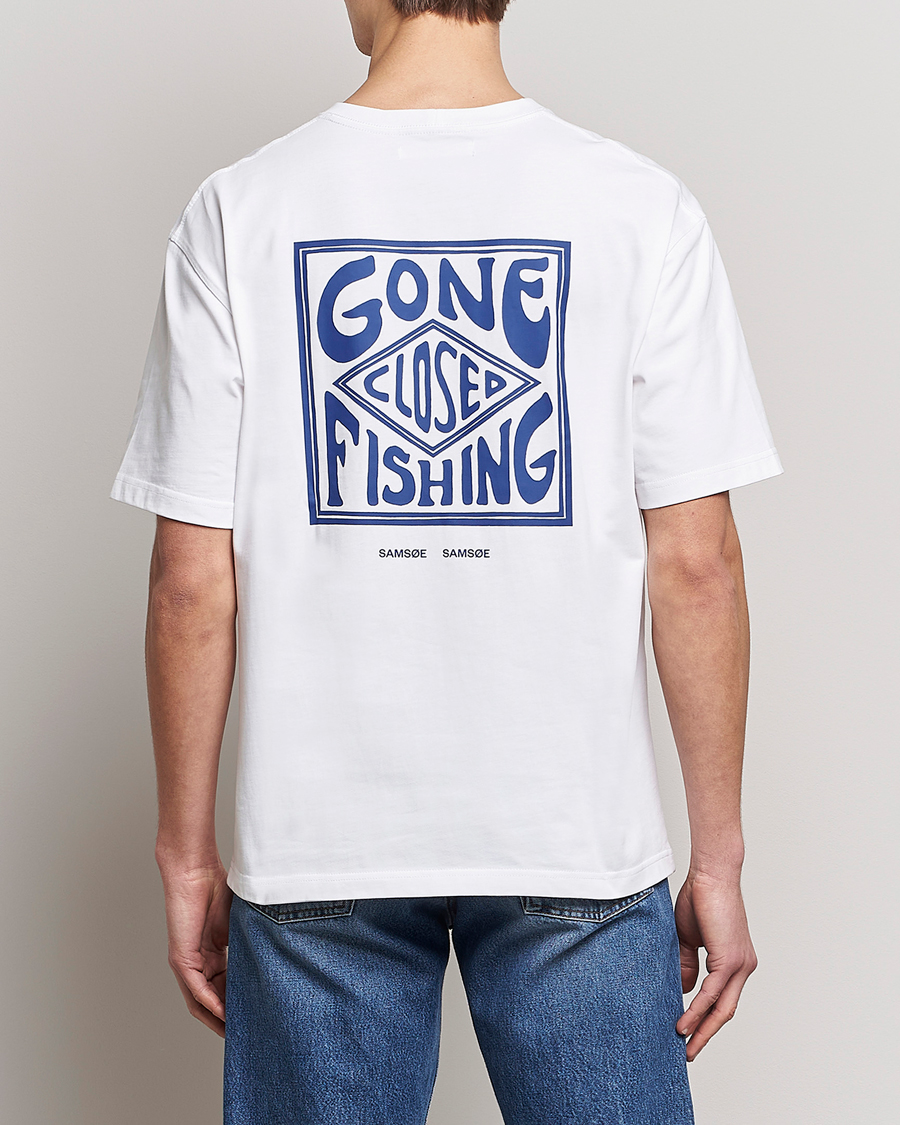 Homme | T-shirts | Samsøe Samsøe | Samsøe & Samsøe Gone Fishing T-Shirt White