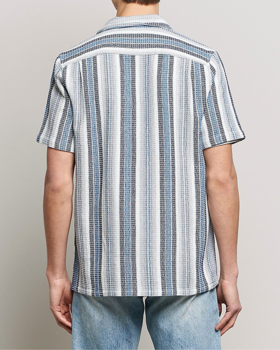 Homme | Chemises | Samsøe Samsøe | Samsøe & Samsøe Avan Organic Cotton Short Sleeve Shirt Blue Stripe