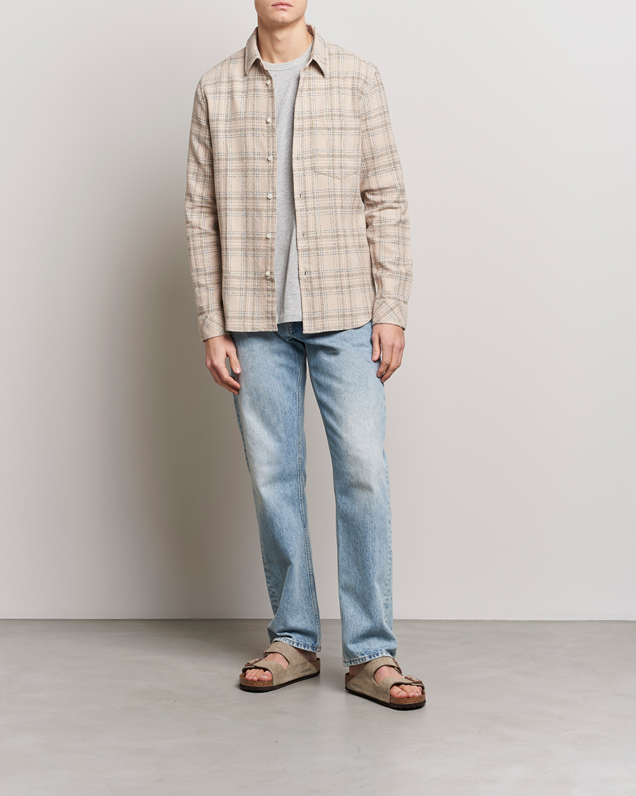 Homme | Chemises | Samsøe Samsøe | Samsøe & Samsøe Liam Organic Cotton Overshirt Oatmeal Check