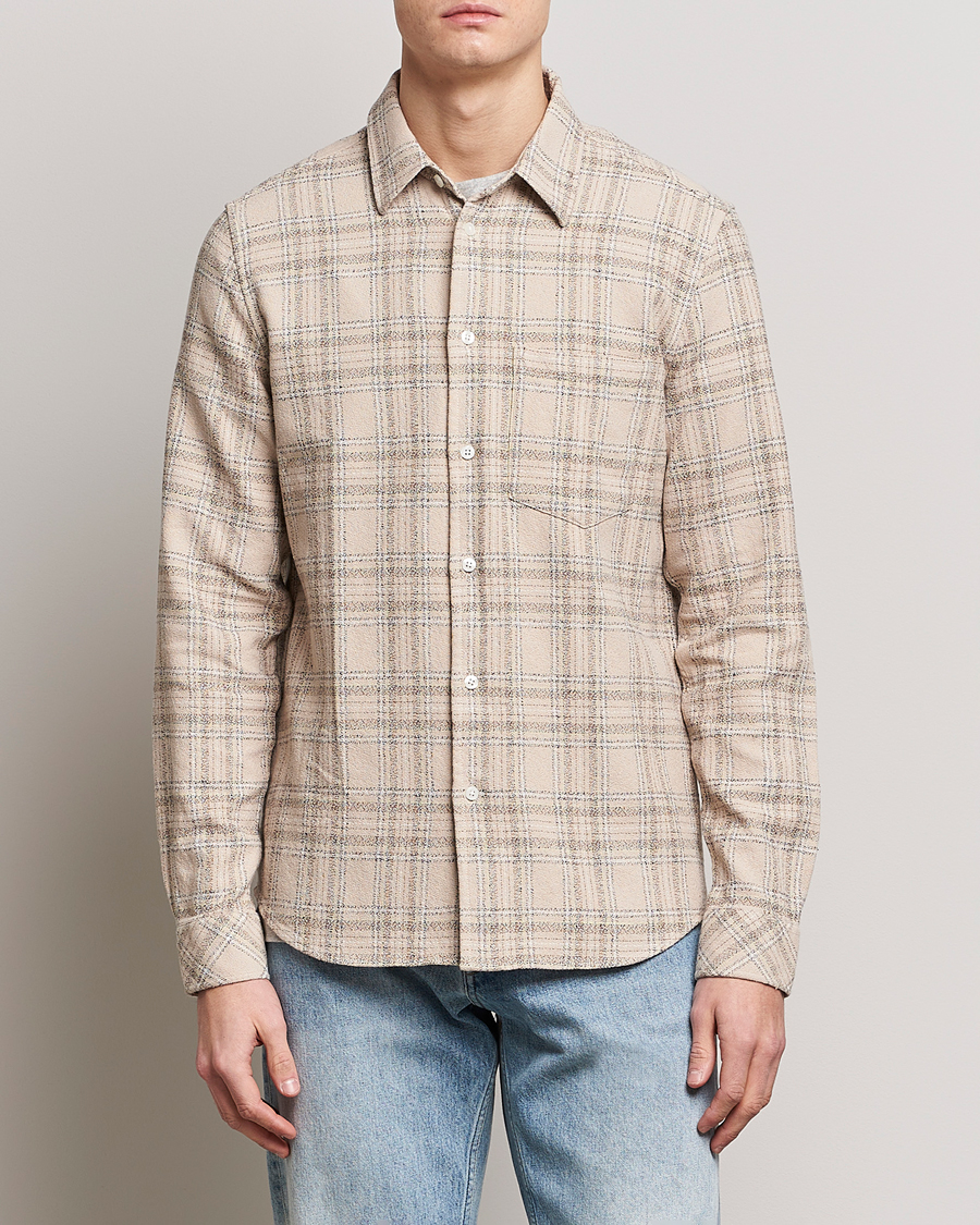 Homme | Chemises | Samsøe Samsøe | Samsøe & Samsøe Liam Organic Cotton Overshirt Oatmeal Check