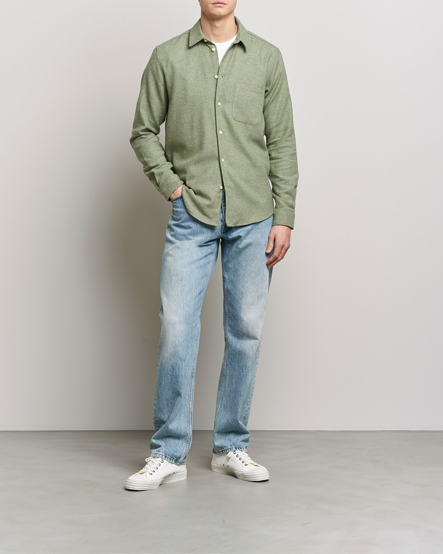 Homme | Chemises | Samsøe Samsøe | Samsøe & Samsøe Liam Organic Cotton Shirt Basil Melange