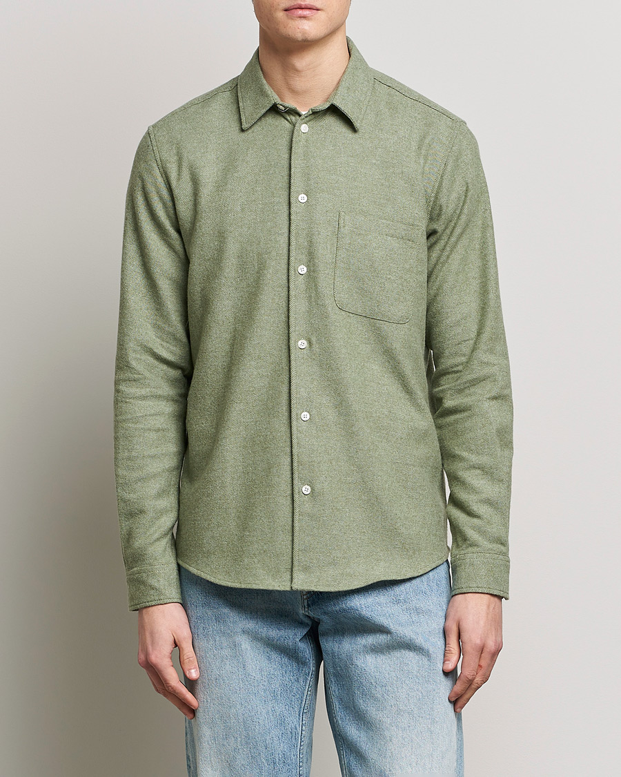 Homme | Chemises | Samsøe Samsøe | Samsøe & Samsøe Liam Organic Cotton Shirt Basil Melange