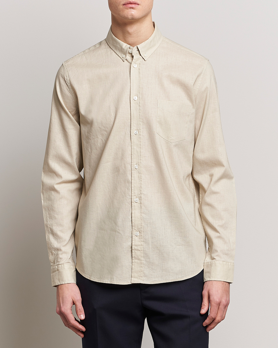 Homme | Chemises | Samsøe Samsøe | Samsøe & Samsøe Liam Linen Cotton Shirt Oatmeal