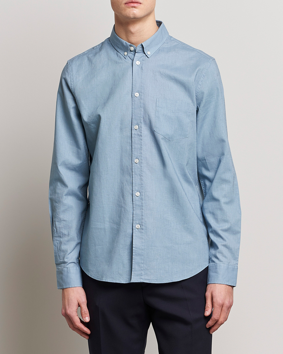 Homme | Chemises | Samsøe Samsøe | Samsøe & Samsøe Liam Linen Cotton Shirt Ashley Blue