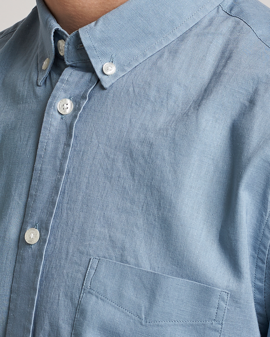 Homme | Chemises | Samsøe Samsøe | Samsøe & Samsøe Liam Linen Cotton Shirt Ashley Blue