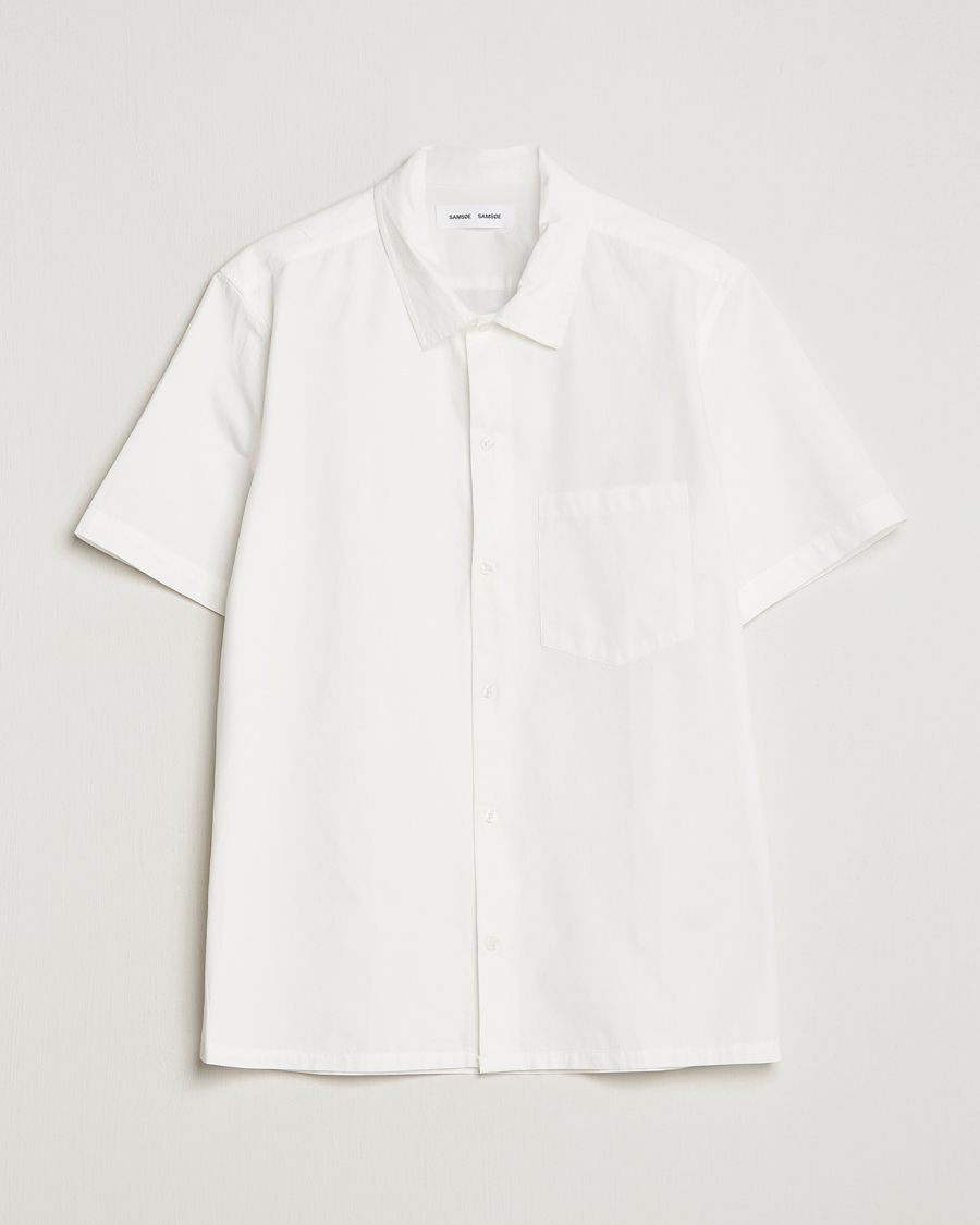 Homme | Chemises | Samsøe Samsøe | Samsøe & Samsøe Avan Organic Cotton Short Sleeve Shirt White
