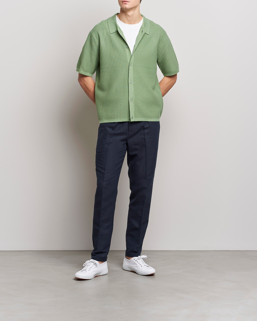 Homme | Pantalons | Samsøe Samsøe | Smithy Linen/Cotton Drawstring Trousers Salute Navy