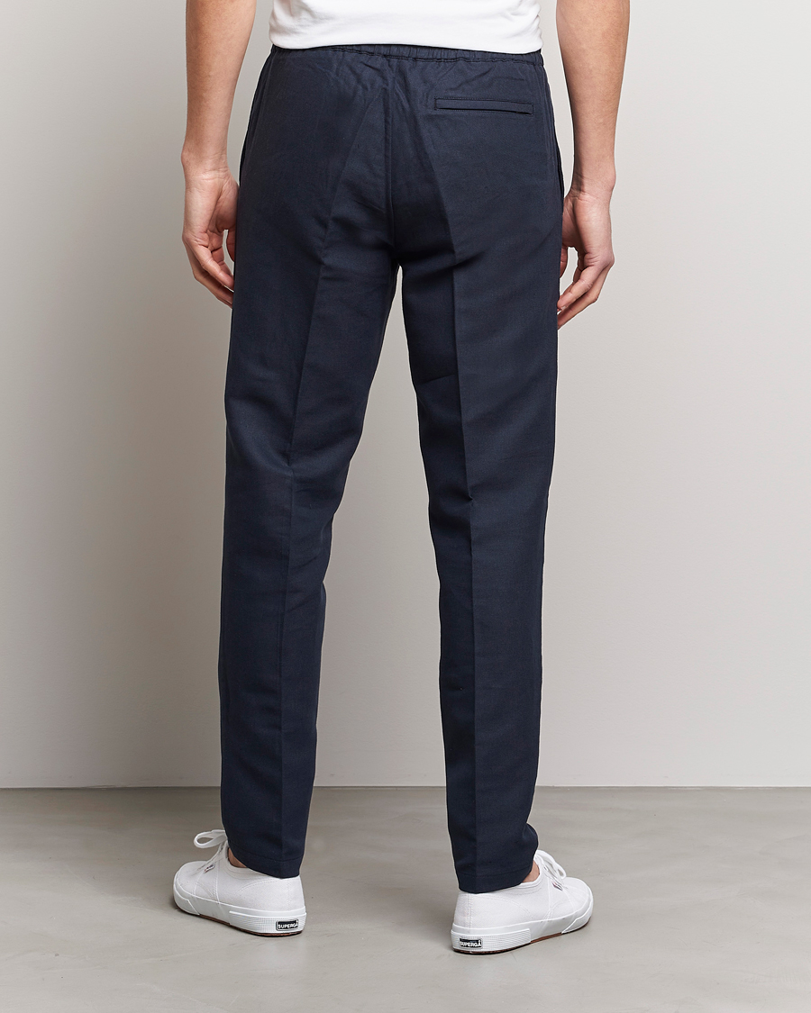 Homme | Pantalons | Samsøe Samsøe | Smithy Linen/Cotton Drawstring Trousers Salute Navy