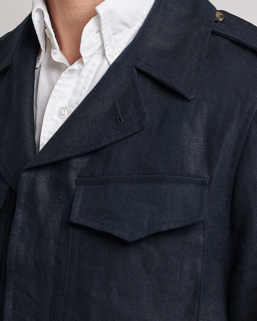 Homme | Manteaux Et Vestes | Private White V.C. | Linen Field Jacket Navy