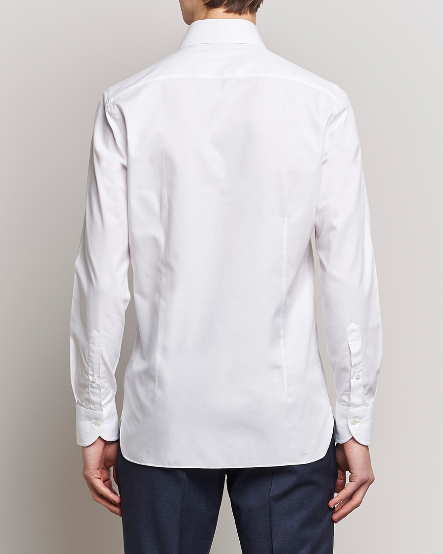 Homme | Chemises | 100Hands | Gold Line Cotton Twill Cut Away Shirt White