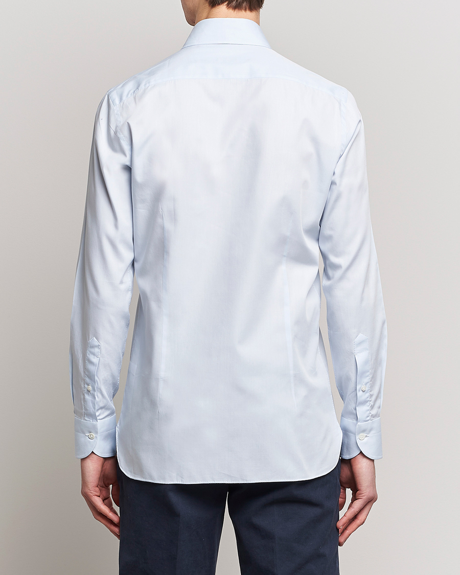 Homme | Chemises | 100Hands | Gold Line Cotton Twill Cut Away Shirt Light Blue