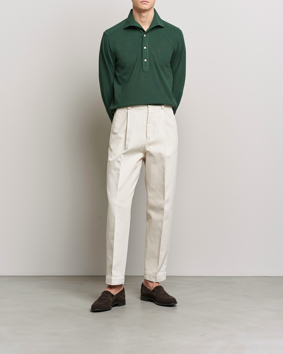 Homme | Chemises | 100Hands | Signature One Piece Jersey Polo Emerald Green