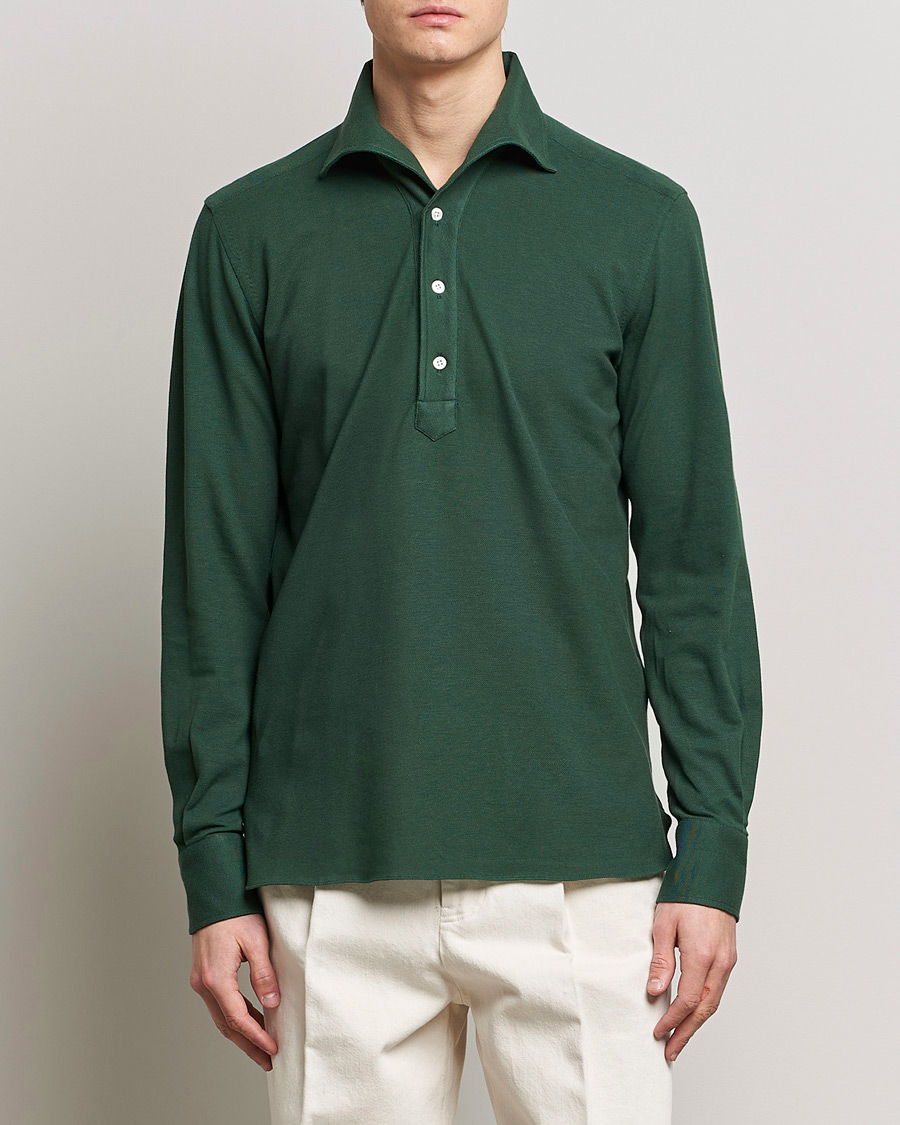 Homme | Chemises | 100Hands | Signature One Piece Jersey Polo Emerald Green