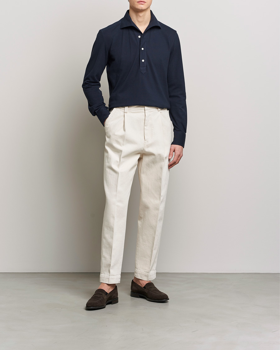 Homme | Chemises | 100Hands | Signature One Piece Jersey Polo Navy