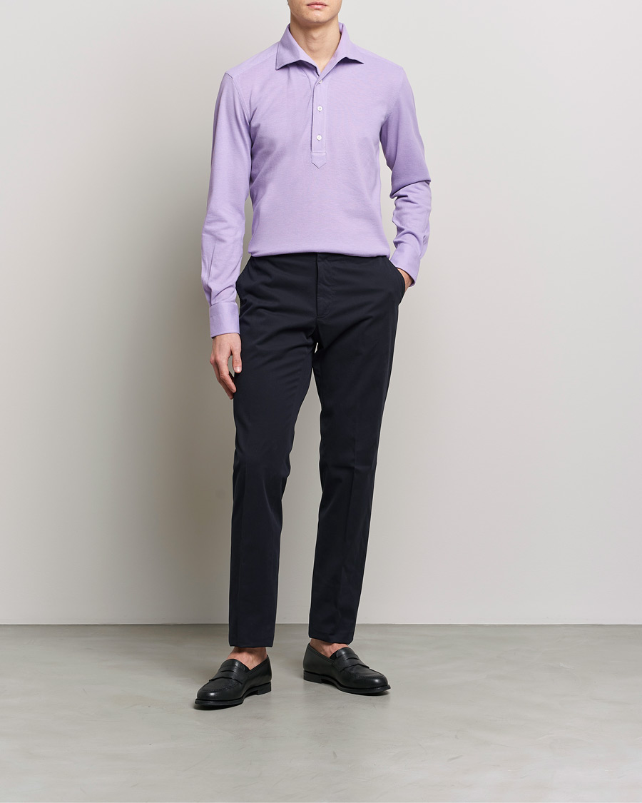 Homme | Chemises | 100Hands | Signature One Piece Jersey Polo Light Purple