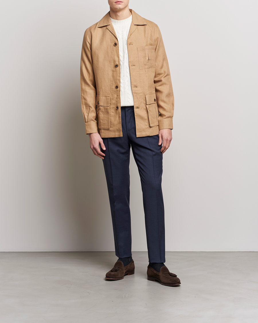 Homme | Manteaux Et Vestes | 100Hands | Linen Travellers Jacket Beige