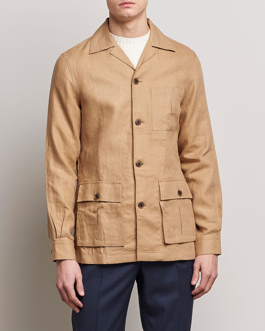 Homme | Manteaux Et Vestes | 100Hands | Linen Travellers Jacket Beige