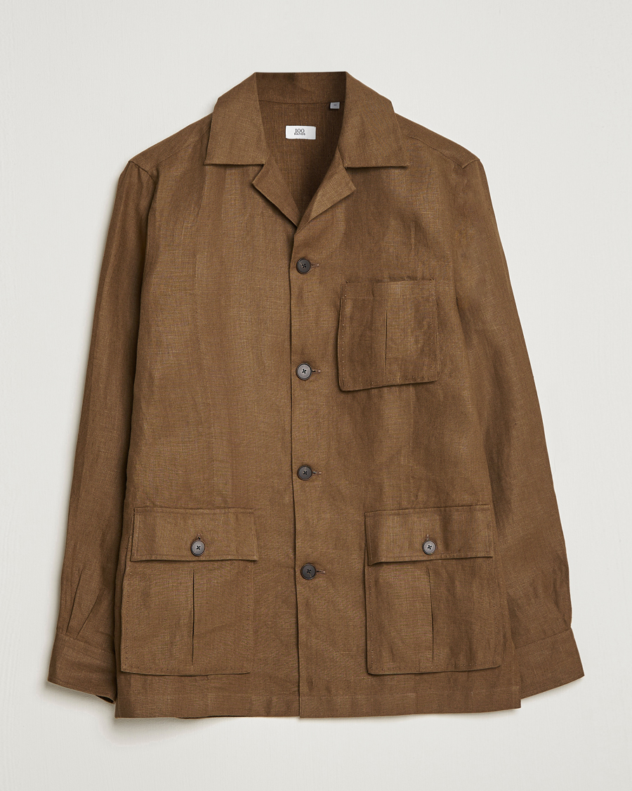 Homme | Manteaux Et Vestes | 100Hands | Linen Travellers Jacket Green