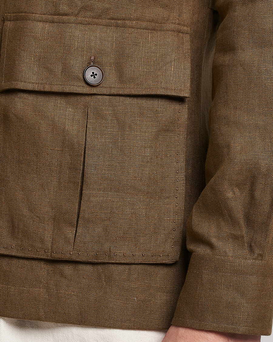Homme | Manteaux Et Vestes | 100Hands | Linen Travellers Jacket Green