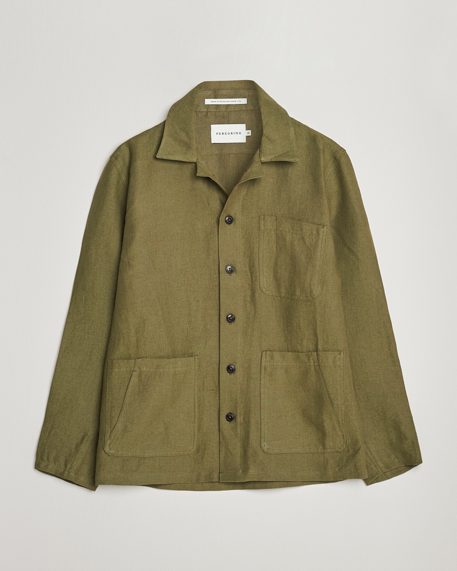 Homme | Chemises | Peregrine | Grange Linen Shacket Khaki