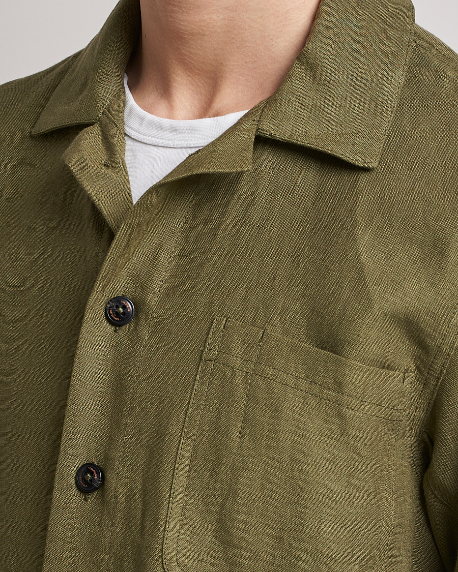 Homme | Chemises | Peregrine | Grange Linen Shacket Khaki