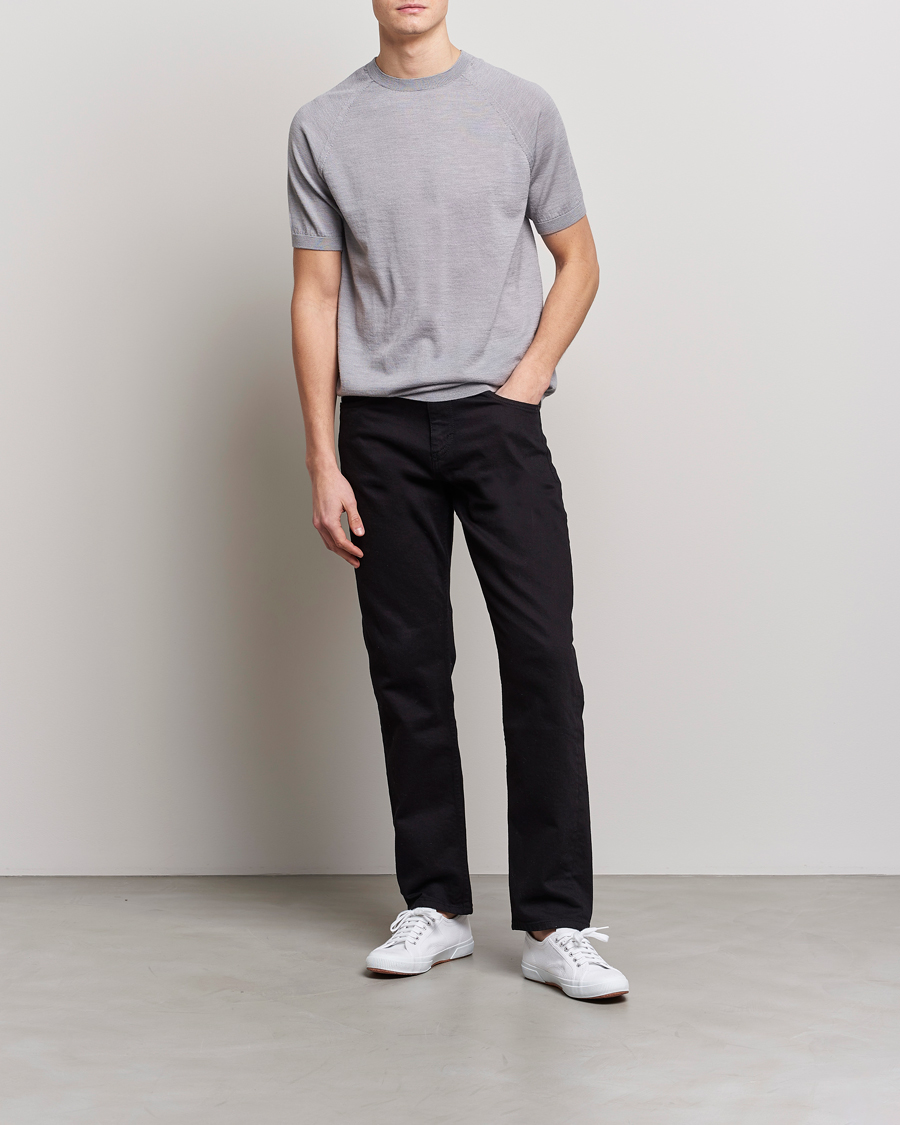 Homme | T-shirts | Peregrine | Knitted Wool T-Shirt Light Grey