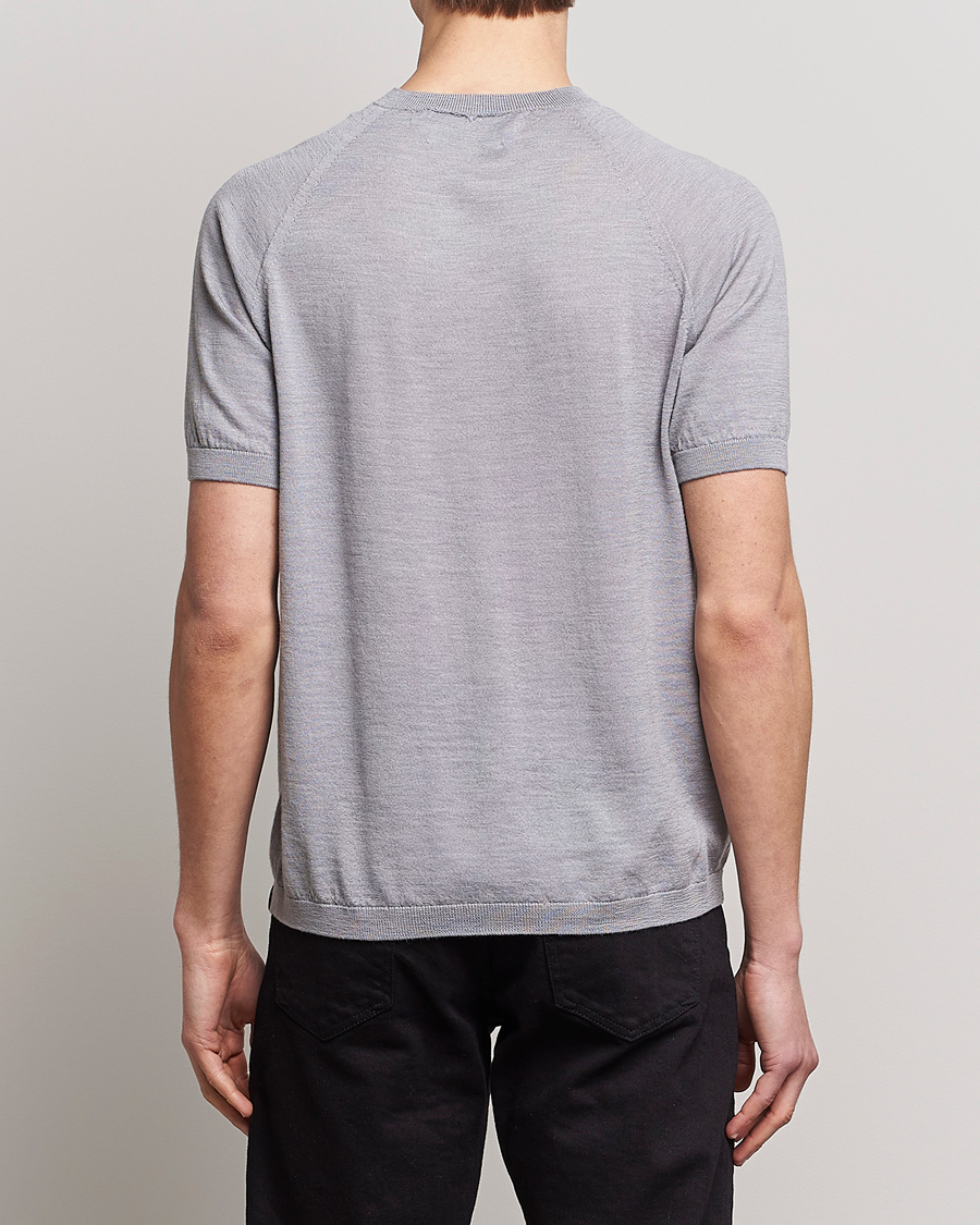 Homme | T-shirts | Peregrine | Knitted Wool T-Shirt Light Grey