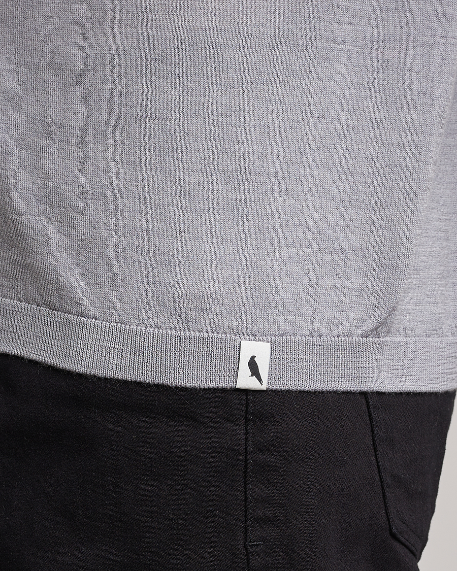 Homme | T-shirts | Peregrine | Knitted Wool T-Shirt Light Grey