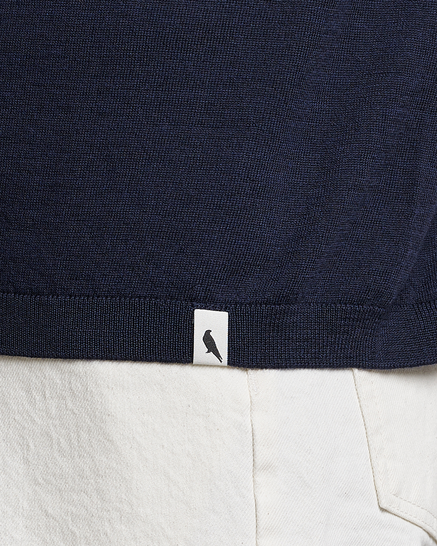 Homme | T-shirts | Peregrine | Knitted Wool T-Shirt Navy