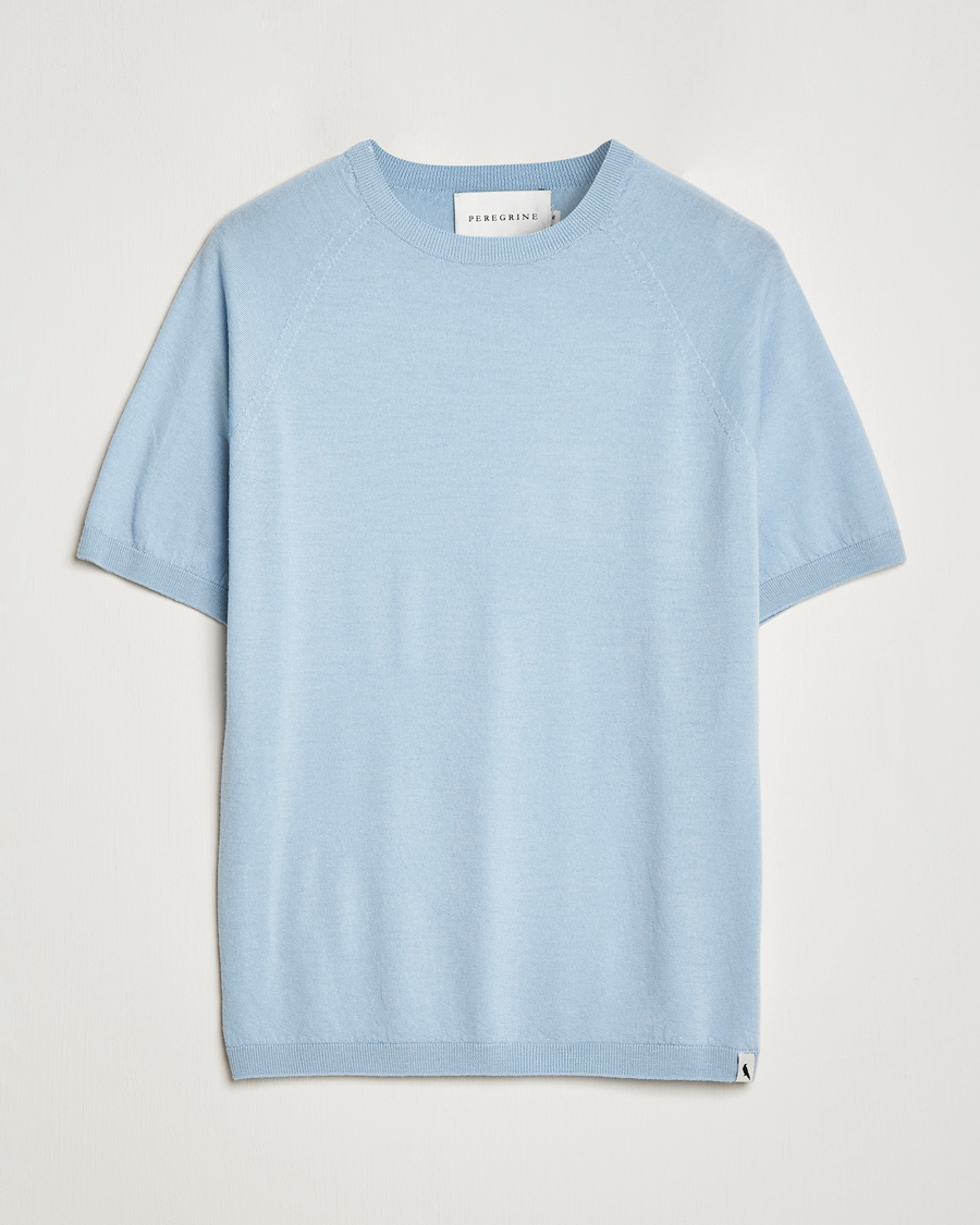 Homme | T-shirts | Peregrine | Knitted Wool T-Shirt Ocean