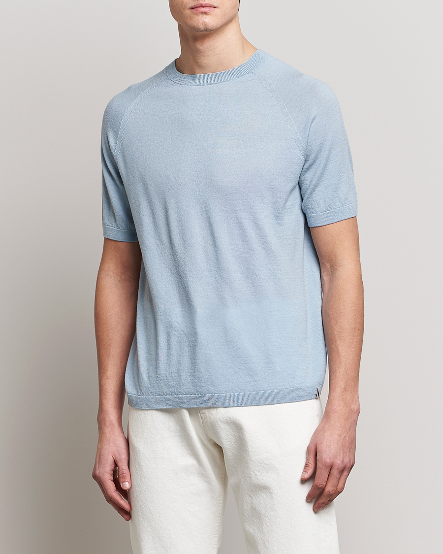 Homme | T-shirts | Peregrine | Knitted Wool T-Shirt Ocean