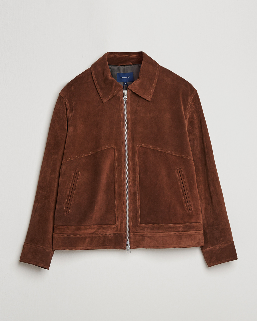Homme | Manteaux Et Vestes | GANT | Suede Jacket Mahogany Brown