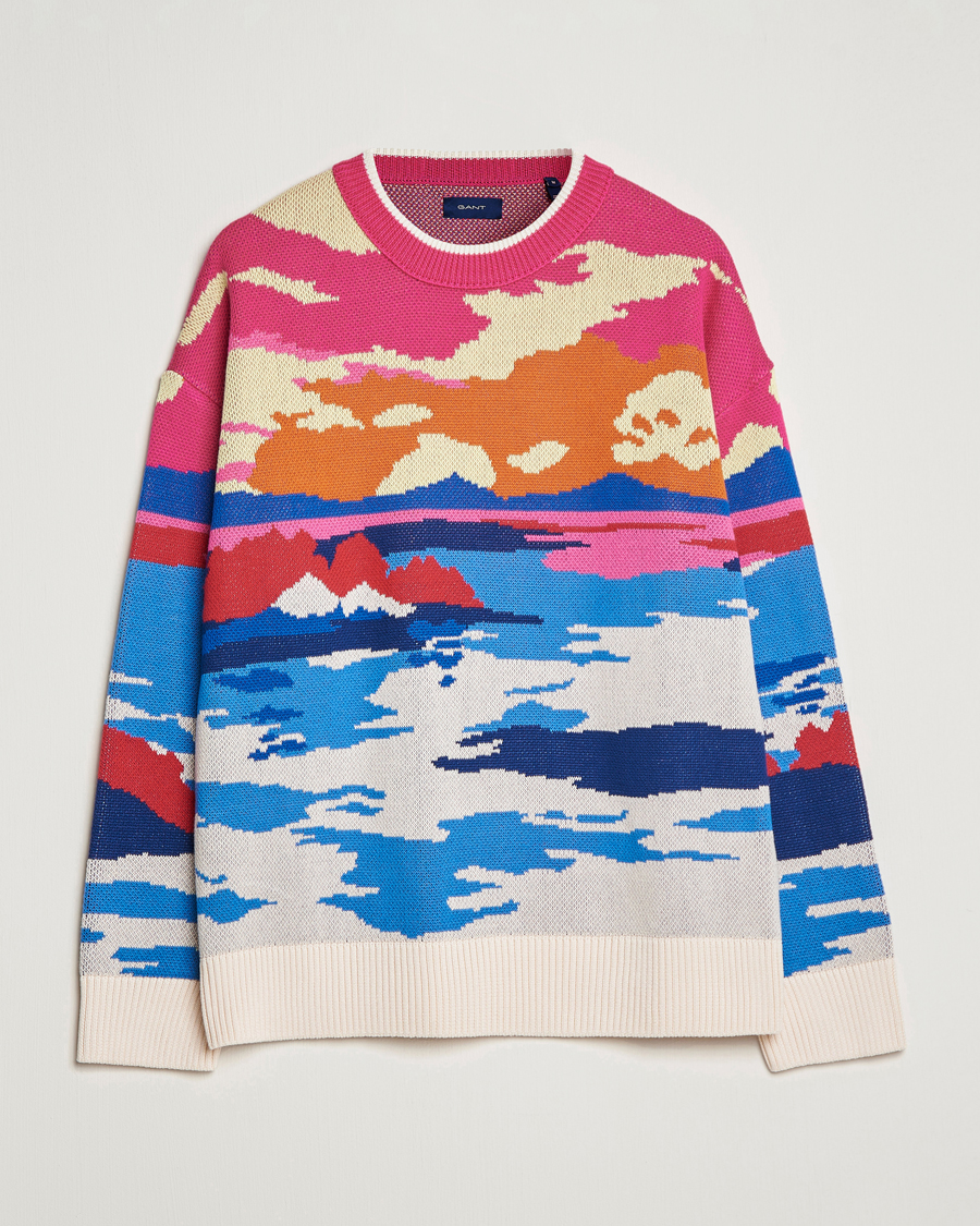 Homme | Pulls Et Tricots | GANT | Landscape Printed Knitted Crew Neck Multi