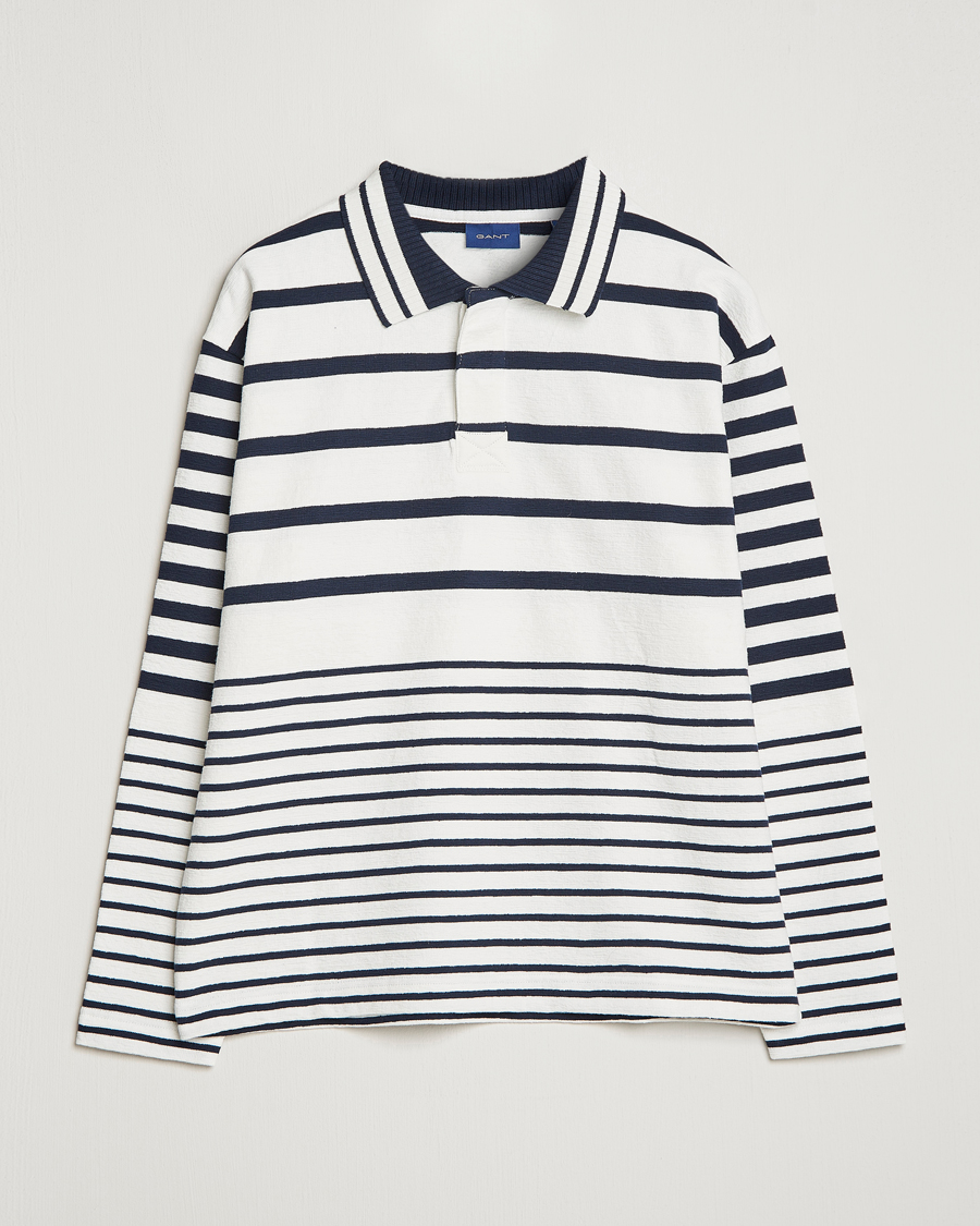 Homme | Pulls Et Tricots | GANT | Heavy Knitted Striped Rugger Eggshell