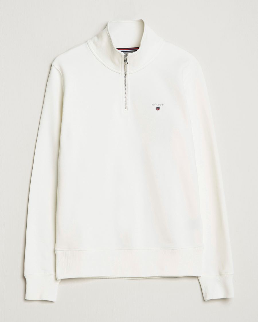 Homme | Pulls Et Tricots | GANT | Original Shield Logo Half-Zip Eggshell