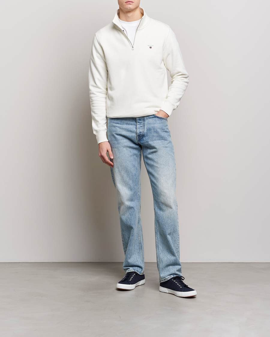 Homme | Pulls Et Tricots | GANT | Original Shield Logo Half-Zip Eggshell