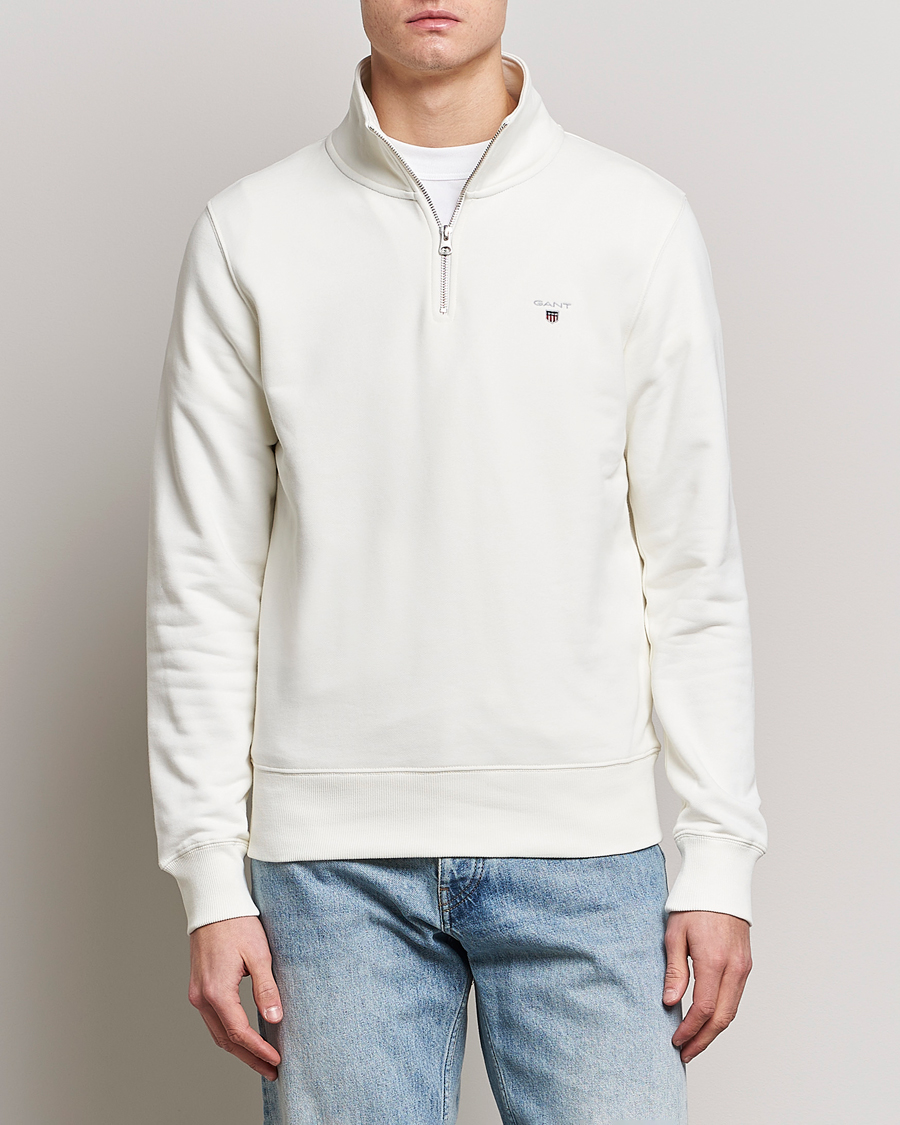 Homme | Pulls Et Tricots | GANT | Original Shield Logo Half-Zip Eggshell