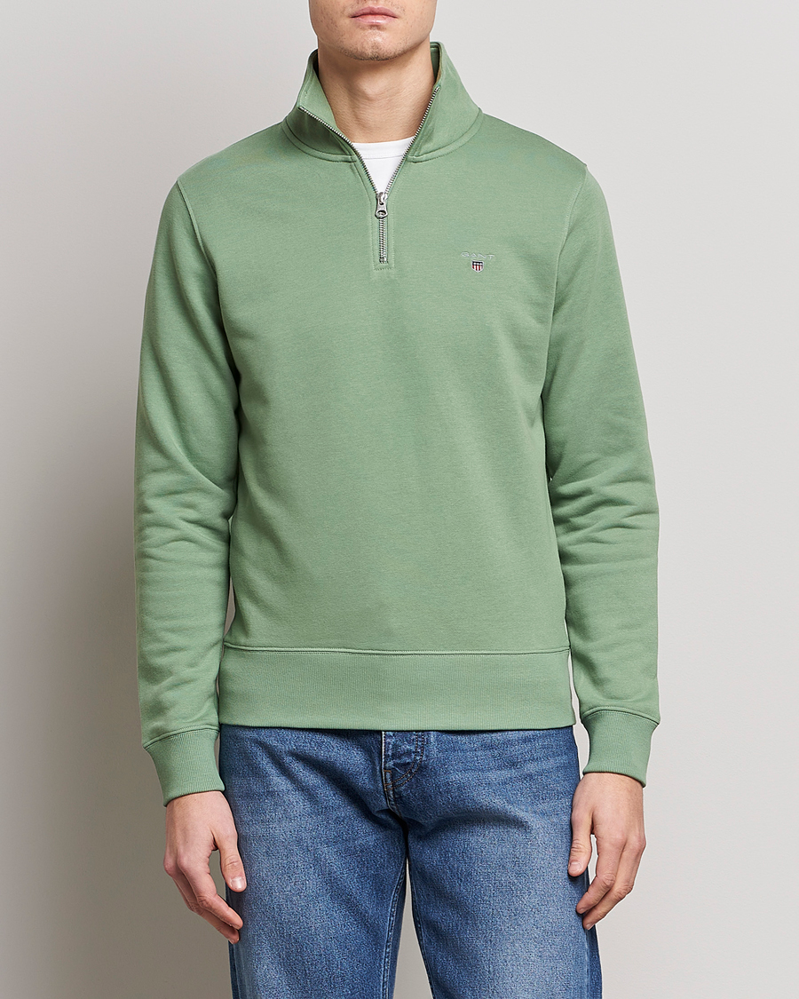 Homme | Pulls Et Tricots | GANT | Original Shield Logo Half-Zip Kalamata Green