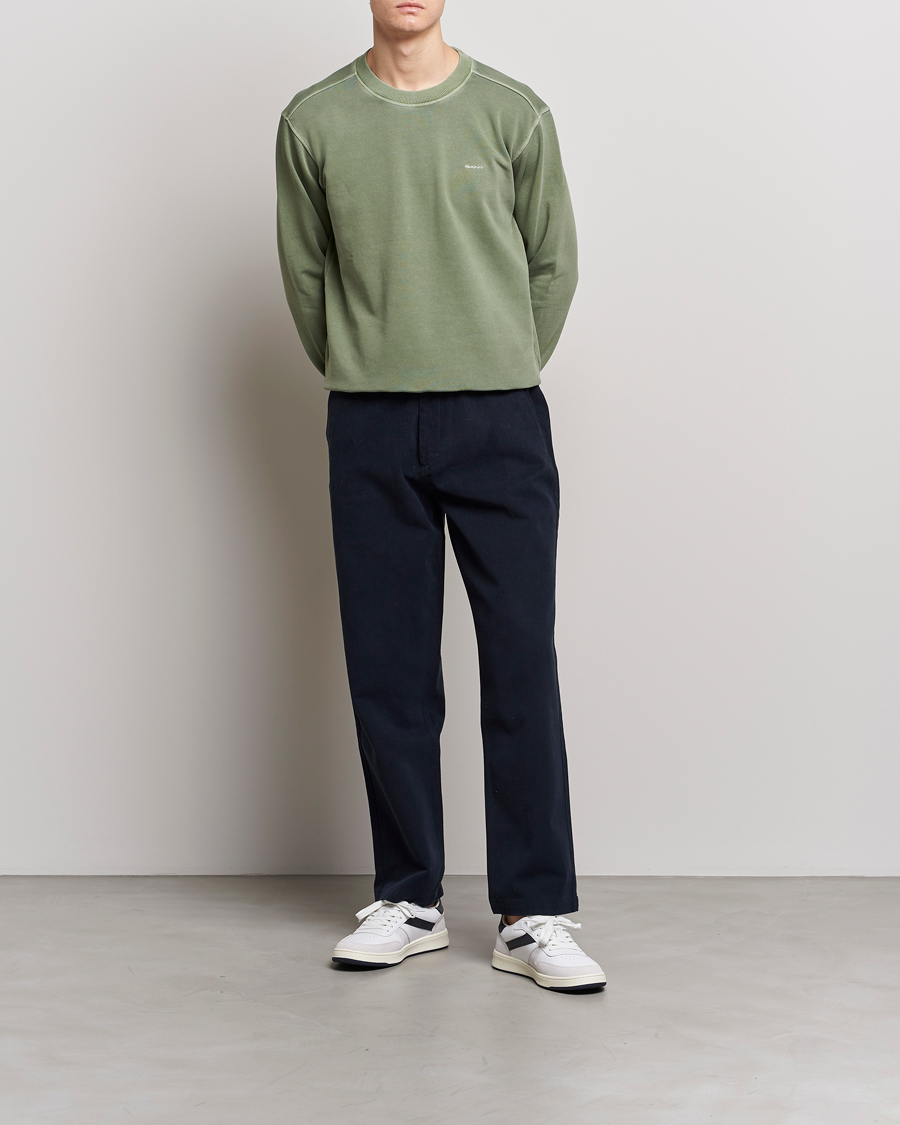 Homme | Pulls Et Tricots | GANT | Sunbleached Crew Neck Sweatshirt Calamata Green