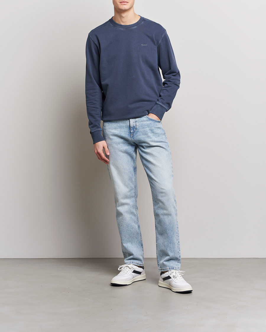 Homme | Pulls Et Tricots | GANT | Sunbleached Crew Neck Sweatshirt Evening Blue