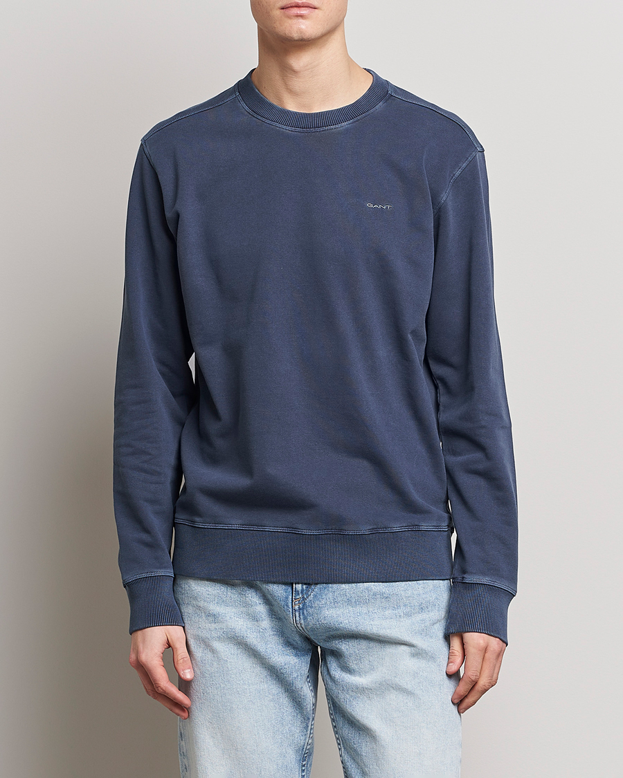Homme | Pulls Et Tricots | GANT | Sunbleached Crew Neck Sweatshirt Evening Blue